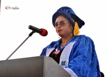 Her Excellency, the Deputy Governor of Enugu State presenting the Convocation Address on behalf of the Executive Governor of Enugu State and Visitor to the Institute of Management and Technology, Enugu, His Excellency, Rt. Hon. Dr Lawrence Ifeanyi Ugwuanyi (Gburugburu).
