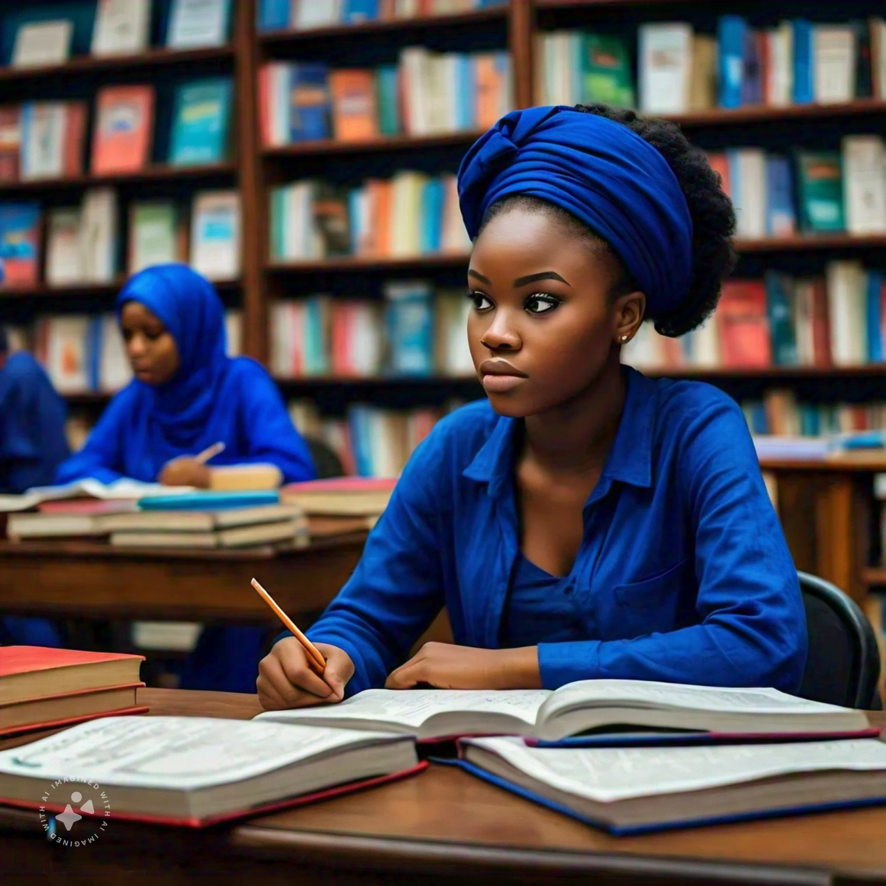a_photoshoot_image_that_depicts_a_bookshop_within_a_college_with_nigerian_students_wearing_blue_and_deep_royal_blue (2)